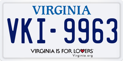 VA license plate VKI9963