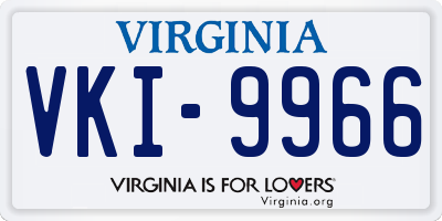 VA license plate VKI9966