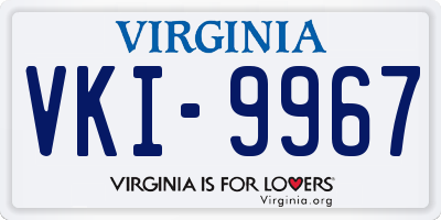 VA license plate VKI9967