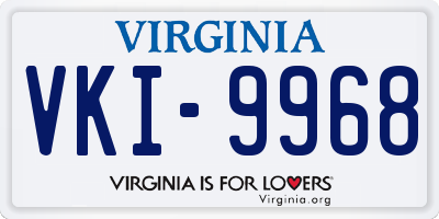 VA license plate VKI9968