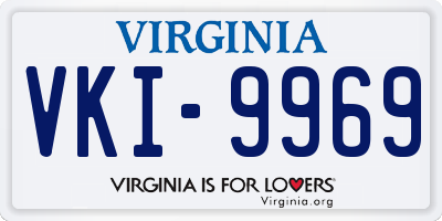 VA license plate VKI9969