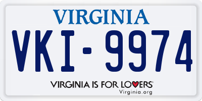 VA license plate VKI9974