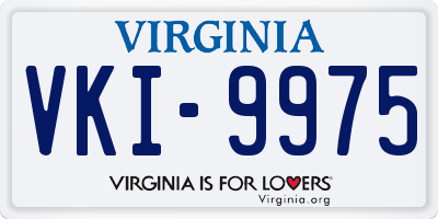 VA license plate VKI9975