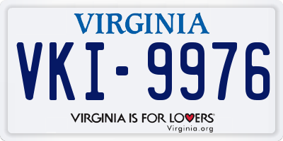 VA license plate VKI9976
