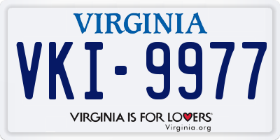 VA license plate VKI9977