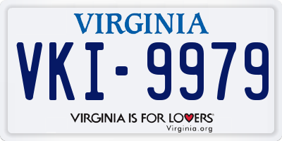 VA license plate VKI9979