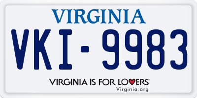 VA license plate VKI9983
