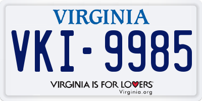 VA license plate VKI9985