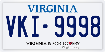 VA license plate VKI9998