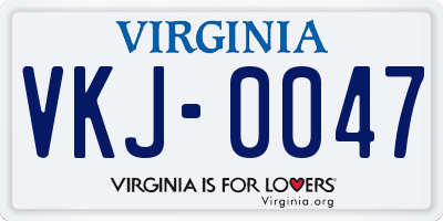 VA license plate VKJ0047