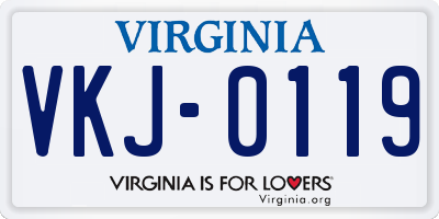 VA license plate VKJ0119