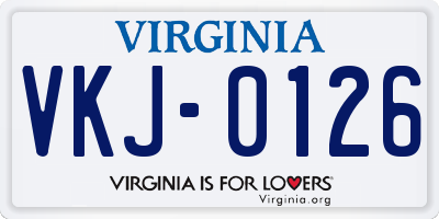 VA license plate VKJ0126