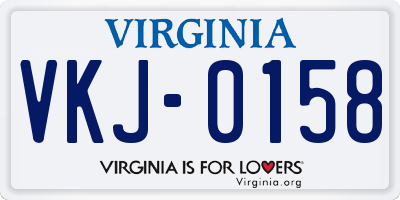 VA license plate VKJ0158