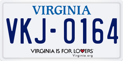 VA license plate VKJ0164