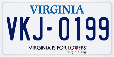 VA license plate VKJ0199