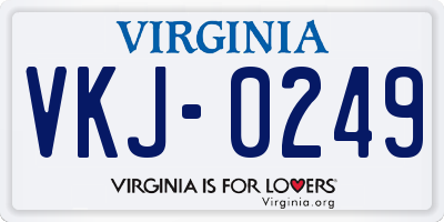 VA license plate VKJ0249