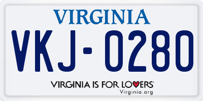 VA license plate VKJ0280