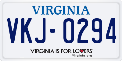 VA license plate VKJ0294