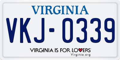 VA license plate VKJ0339