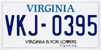 VA license plate VKJ0395