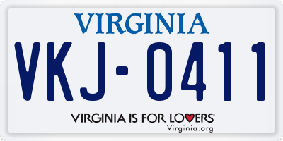 VA license plate VKJ0411