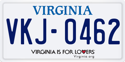 VA license plate VKJ0462