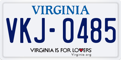 VA license plate VKJ0485