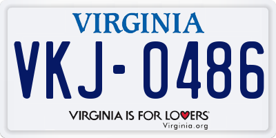 VA license plate VKJ0486