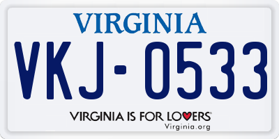 VA license plate VKJ0533