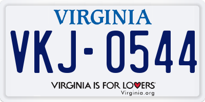 VA license plate VKJ0544