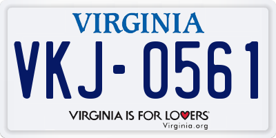 VA license plate VKJ0561