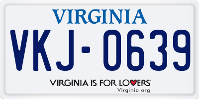 VA license plate VKJ0639