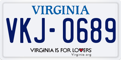 VA license plate VKJ0689