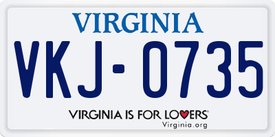VA license plate VKJ0735