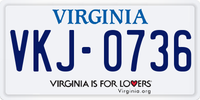 VA license plate VKJ0736