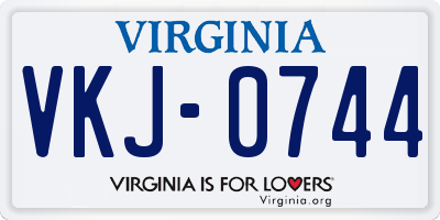 VA license plate VKJ0744