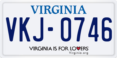 VA license plate VKJ0746