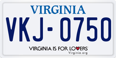 VA license plate VKJ0750