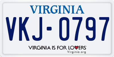 VA license plate VKJ0797