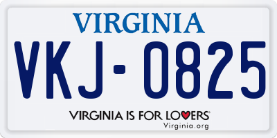 VA license plate VKJ0825