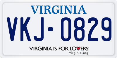 VA license plate VKJ0829