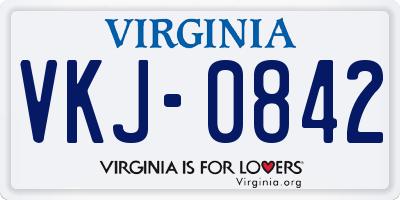 VA license plate VKJ0842