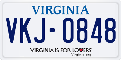 VA license plate VKJ0848