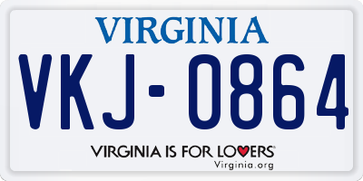 VA license plate VKJ0864