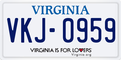 VA license plate VKJ0959