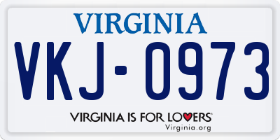 VA license plate VKJ0973