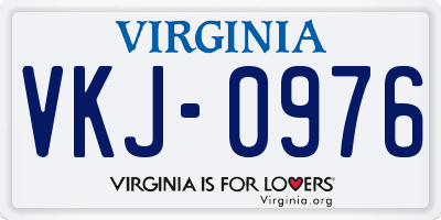 VA license plate VKJ0976