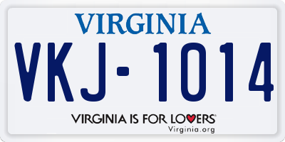 VA license plate VKJ1014