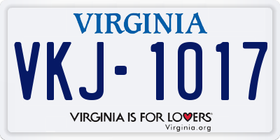 VA license plate VKJ1017
