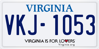 VA license plate VKJ1053
